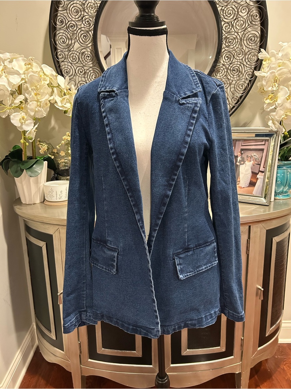 Bagatelle collection Women's Blue Denim Blazer Jacket size M